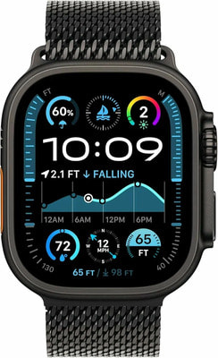   Apple Watch Ultra 2 (2024) 49  Black Titanium Case GPS + Cellular, Black Milanese Loop (,  1)