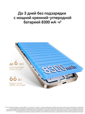 Смартфон Honor X9d 12/256GB, Dual nano SIM, бежевый (вид 4) Смартфон Honor X9d 12/256GB, Dual nano SIM, бежевый (фото, вид 4)