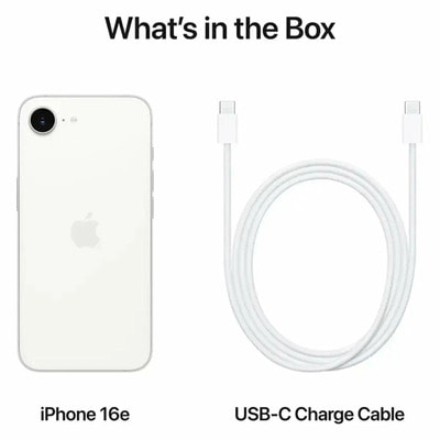 Смартфон Apple iPhone 16e 512 ГБ, Dual nano SIM + eSIM, White (вид 4) Смартфон Apple iPhone 16e 512 ГБ, Dual nano SIM + eSIM, White (фото, вид 4)