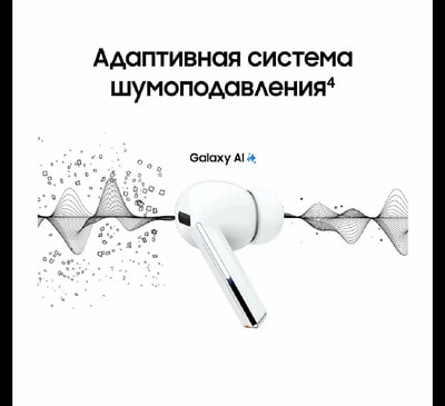 Беспроводные наушники Samsung Galaxy Buds 3 Pro, TWS, IP57, белые (вид 4) Беспроводные наушники Samsung Galaxy Buds 3 Pro, TWS, IP57, белые (фото, вид 4)