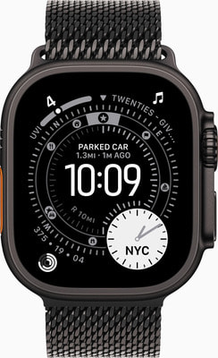 Умные часы Apple Watch Series Ultra 3, 49 мм, GPS+Cellular, Black/Black Milanese Loop (вид 1) Умные часы Apple Watch Series Ultra 3, 49 мм, GPS+Cellular, Black/Black Milanese Loop (фото, вид 1)