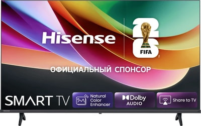 Телевизор Hisense 32A4S, HD, смарт ТВ, 60 Гц, Direct LED, черный (вид 3) Телевизор Hisense 32A4S, HD, смарт ТВ, 60 Гц, Direct LED, черный (фото, вид 3)
