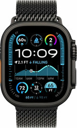   Apple Watch Ultra 2 (2024) 49  Black Titanium Case GPS + Cellular, Black Milanese Loop.  2