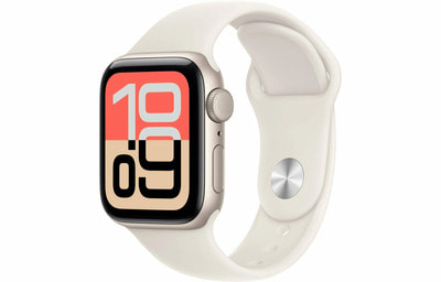   Apple Watch SE 3 (2025) 40mm Starlight Aluminum Case with Starlight Sport Band ()