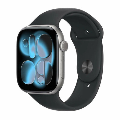   Apple Watch Series 11, 42mm, Space Gray Aluminum Case with Black Sport Band ()