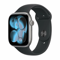   Apple Watch Series 11, 42mm, Space Gray Aluminum Case with Black Sport Band